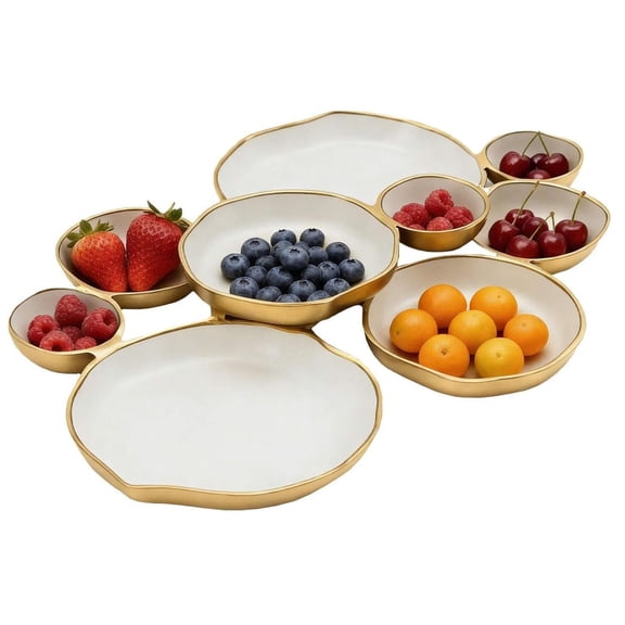 Nine-Grid Cluster Tray Serving, Clustered Serving Bowl with Multi-size Compartments