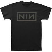Nine Inch Nails Men's Grey Logo On Black Slim Fit T-shirt Medium Black