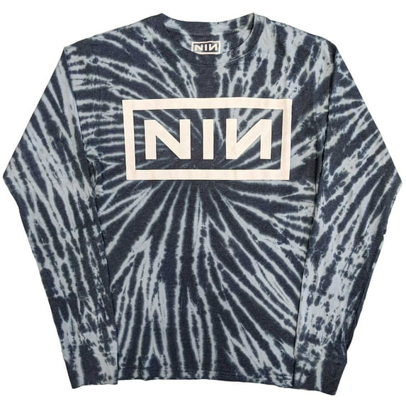 Nine Inch Nails Unisex Long Sleeve T-Shirt Logo (Wash Collection) (Large)