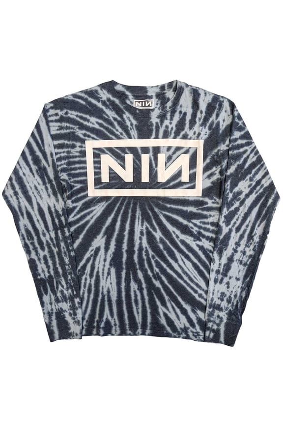 Nine Inch Nails Unisex Long Sleeve T-Shirt Logo (Wash Collection) (Small)