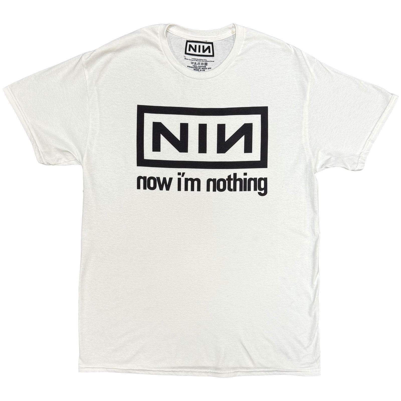 Nine Inch Nails Unisex T-Shirt: Now I'm Nothing (White) - Walmart.com