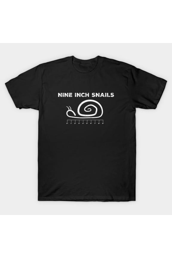 Nine Inch Snails Funny Parody Retro Industrial Rock Band Humor Pun Graphic G947 T-Shirt, for men and women, Up to Size 5XL