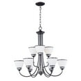 thumbnail image 1 of Nine Light 2-Tier Chandelier Oil Rubbed Bronze  Polished Chrome Finish With Satin White Glass Maxim Lighting 21587Swoi, 1 of 3