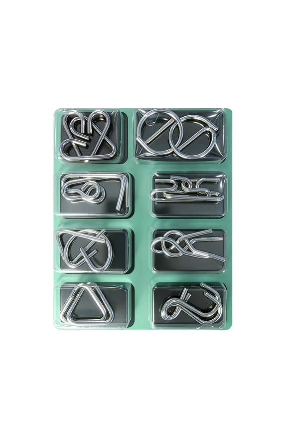 Nine Link Puzzle, Traditional Chinese Brain Teaser, Metal Ring Unlocking Game for Adults, IQ Test Challenge Gift
