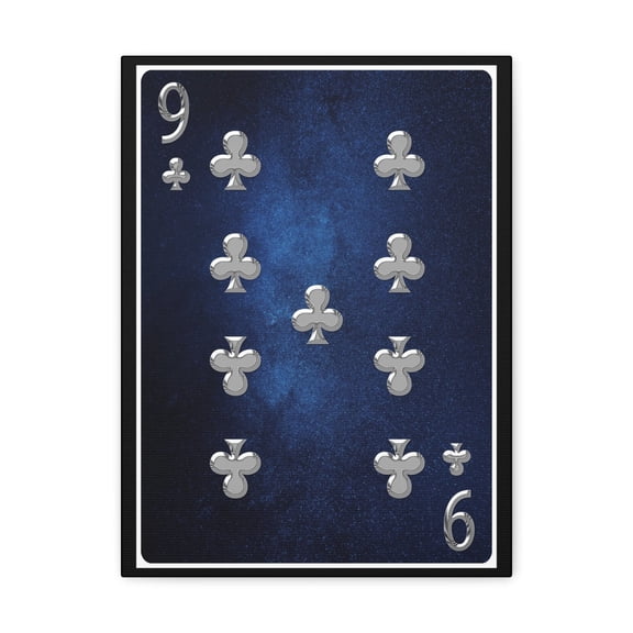 Nine Of Clubs Space Background Playing Card Canvas Wall Art for Home Decor Ready-to-Hang