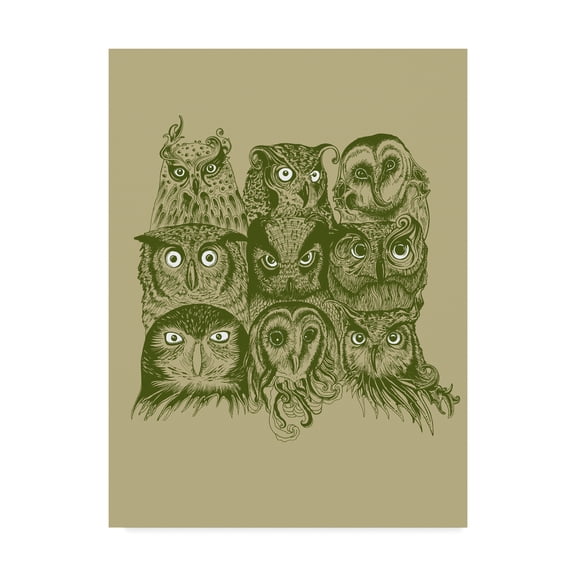 Nine Owls' Canvas Art by Rachel Caldwell