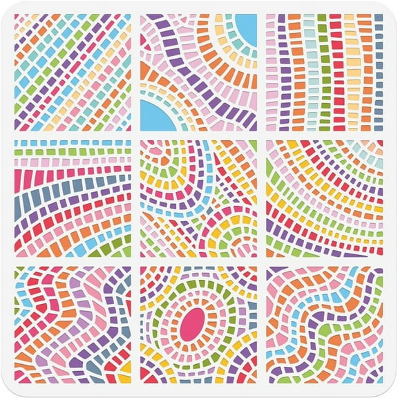 Nine Painting Stencil 11.81x11.81 Inch Reusable Craft Stencils
