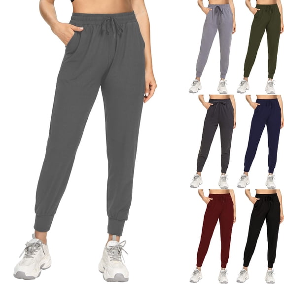 Nine-Point Drawstring Sports Pants with Loose Slimming Cuffs for Women's Casual Wear, Offering Comfort and Style, Great for Gym, Lounge, and Seasonal Occasions,Black,M