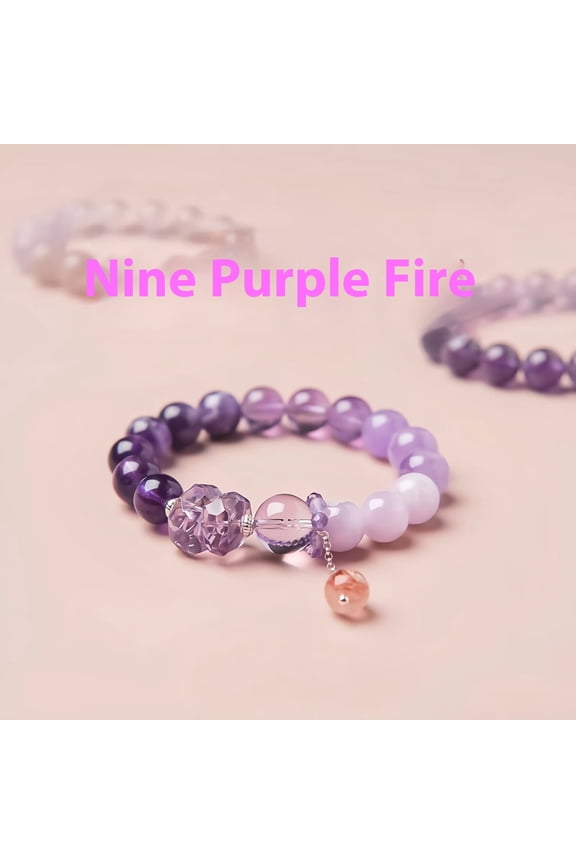 Nine Purple Fire Bracelet Female Amethyst Birth Year Duobao New Chinese Bracelet