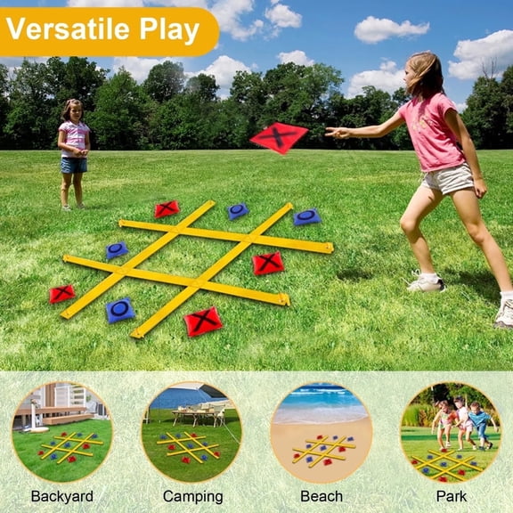 Nine Square Grid Bean Bag Toss Game Outdoor Set Durable for Sports Activities Recreation Physical Education