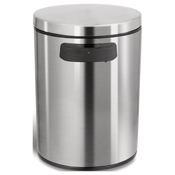 Nine Stars Automatic Bathroom Trash Can, 1.3 Gallon Stainless Steel, Motion Sensor Hands-Free Soft-Close Lid Garbage Bin, Stainless Steel