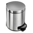thumbnail image 1 of Ninestars Round Step-on Trash Can, 1 Gallon Stainless Steel, Step Pedal Hands-Free Soft-Close Lid Garbage Bin, Stainless Steel, 1 of 7