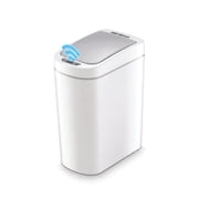 Nine Stars Automatic Bathroom Trash Can, 1.85 Gallon Plastic Motion Sensor Garbage Bin with Soft Close Lid, White