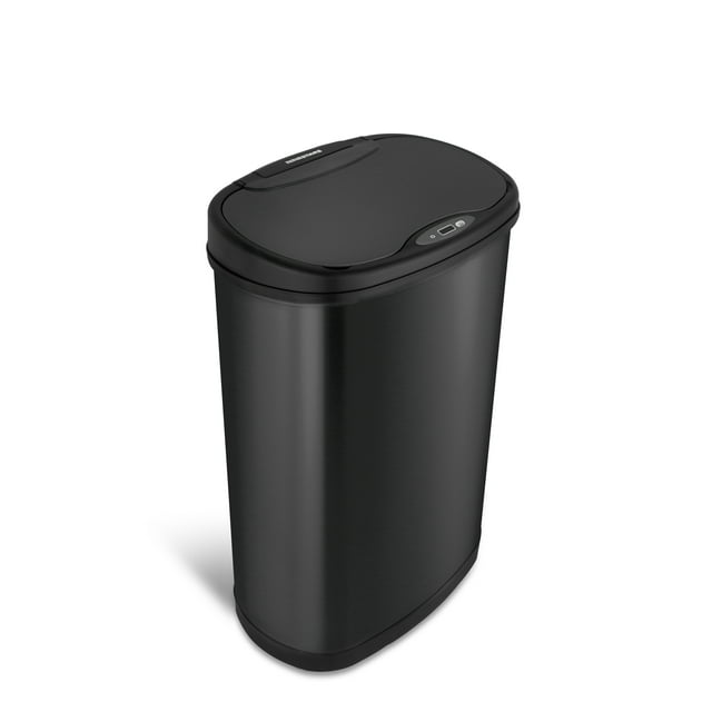Nine Stars 13.2 Gallon Trash Can, Motion Sensor Kitchen Trash Can, Black Stainless Steel