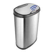 Nine Stars Automatic Kitchen Trash Can, 13.2 Gallon Stainless Steel, Motion Sensor Hands free Soft Close Lid Garbage Bin, Silver