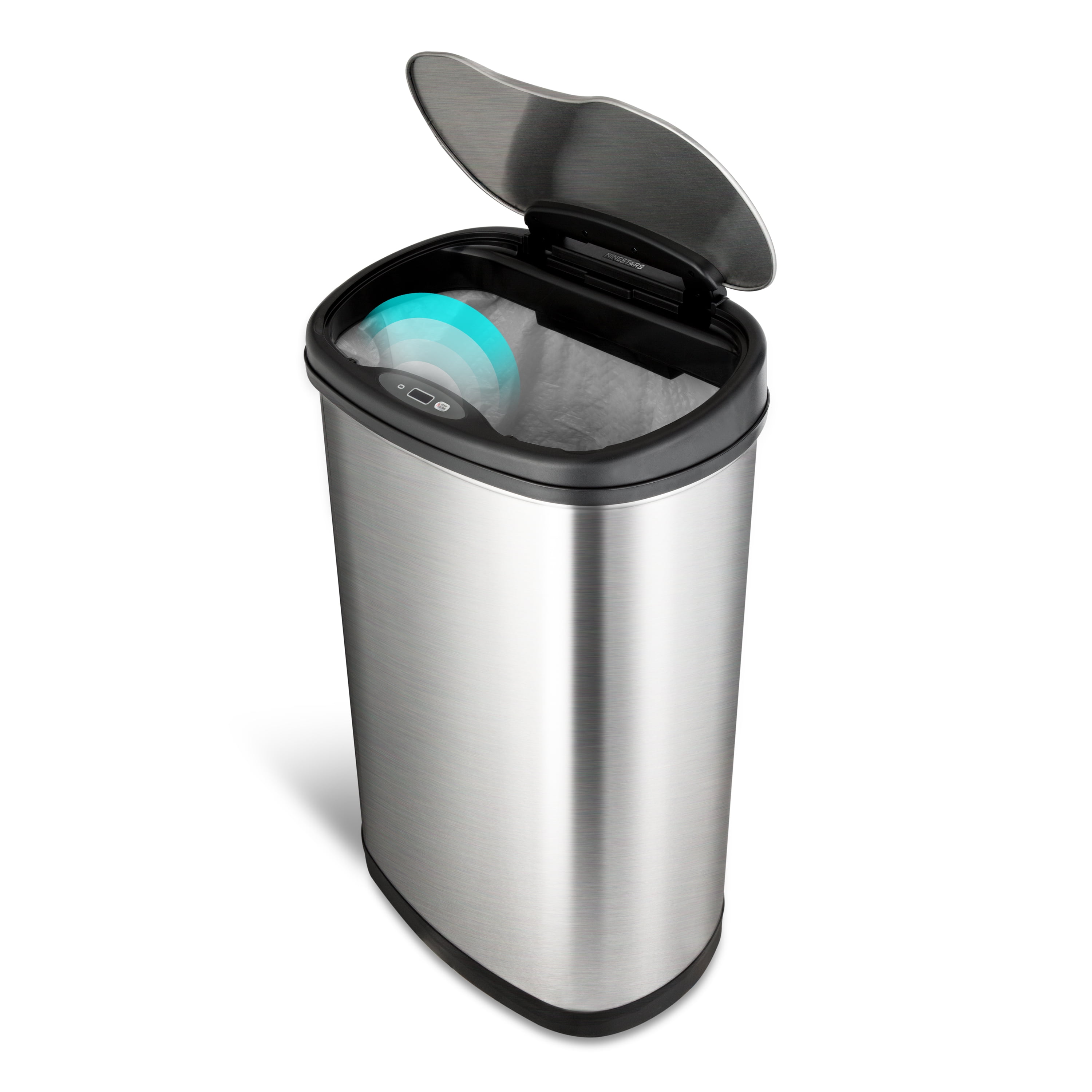 Nine Stars Automatic Kitchen Trash Can, 13 Gallon Stainless Steel - Walmart.com