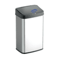thumbnail image 1 of Nine Stars Automatic Kitchen Trash Can, 13.2 Gallon Stainless Steel Motion Sensor Garbage Bin with Soft Close Lid, Silver, 1 of 7