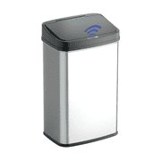Nine Stars Automatic Kitchen Trash Can, 13.2 Gallon Stainless Steel Motion Sensor Garbage Bin with Soft Close Lid, Silver