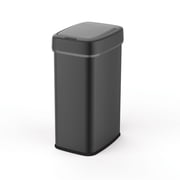 Nine Stars Automatic Kitchen Trash Can, 13 Gallon Stainless Steel, Motion Sensor Hands-Free Soft-Close Lid Garbage Bin, Black