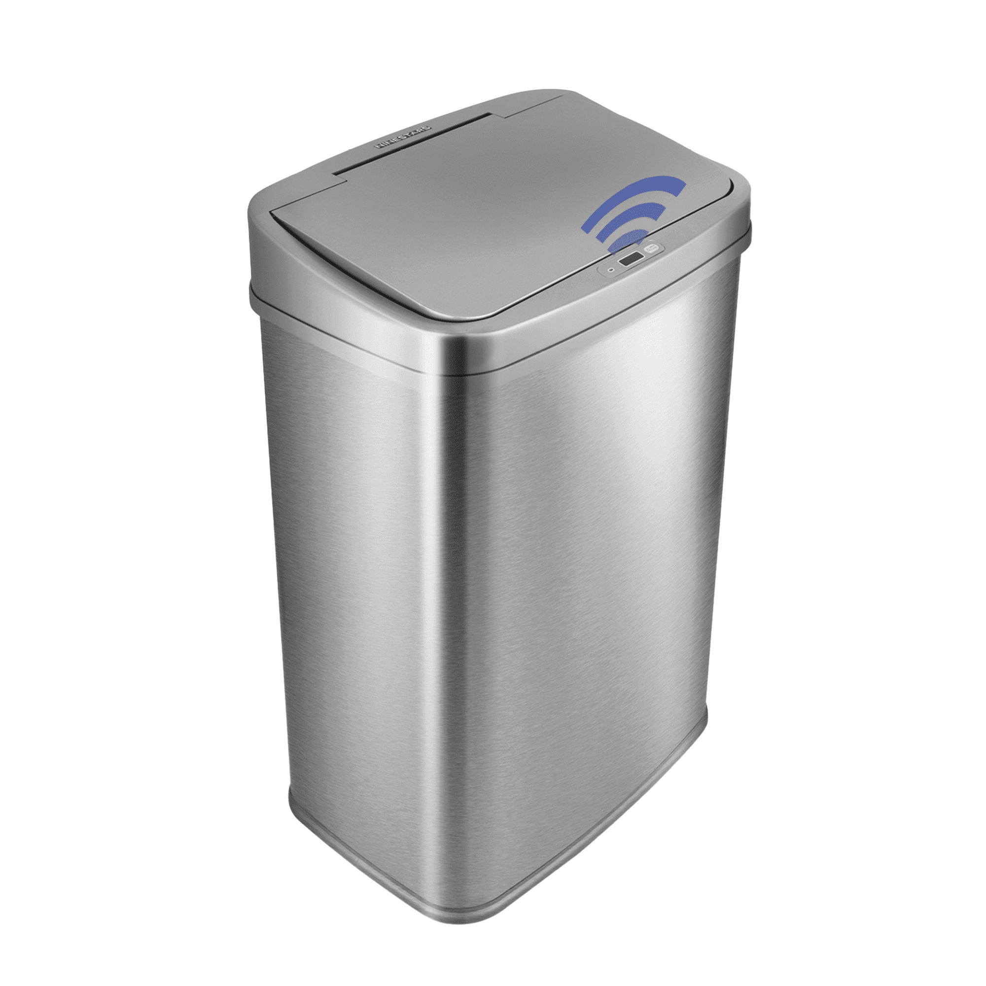 Ninestars Automatic Kitchen Trash Can, 13.2 Gallon Stainless Steel, Motion Sensor, Soft Close Lid Garbage Bin, Silver