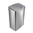 thumbnail image 1 of Nine Stars Automatic Trash Can, 13 Gallon Stainless Steel, Motion Sensor Hands-free Soft-close Lid Garbage Bin, Silver, 1 of 7