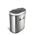 thumbnail image 1 of Nine Stars Dual Compartment Automatic Trash Can, 18 Gallon Stainless Steel, Motion Sensor Hands-Free Soft-Close Lid Garbage Recycle Bin, Silver, 1 of 7
