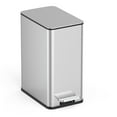 Nine Stars 2.6 Gallon Trash Can, Slim Step On Bathroom Trash Can, Stainless Steel