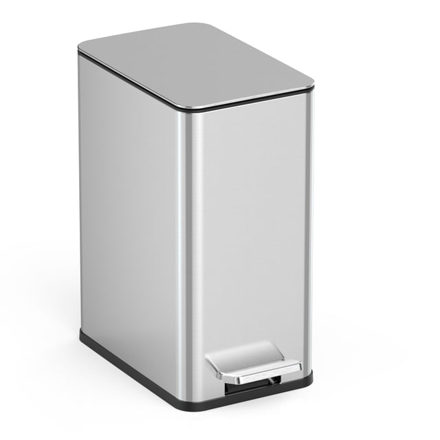 Nine Stars 2.6 Gallon Trash Can, Slim Step On Bathroom Trash Can ...