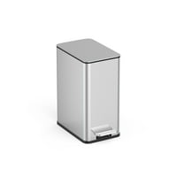 Nine Stars 2.6 Gallon Trash Can, Slim Step On Bathroom Trash Can, Stainless Steel