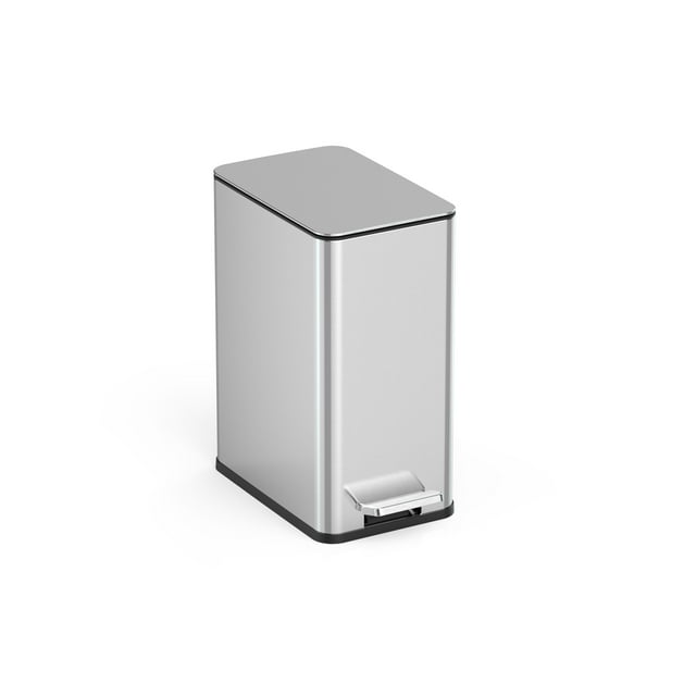Nine Stars 2.6 Gallon Trash Can, Slim Step On Bathroom Trash Can