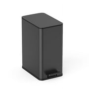 Nine Stars Bathroom Trash Can, 2.6 Gallon Stainless Steel, Step Garbage Bin with Soft Close Lid, Black