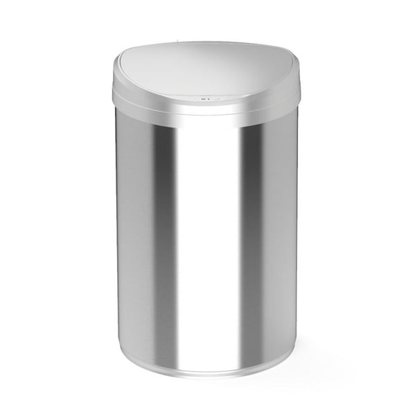 Nine Stars Automatic Kitchen Trash Can, 21 Gallon Stainless Steel, Motion Sensor Hands-Free Soft-Close Lid Garbage Bin, Silver