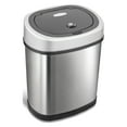 thumbnail image 1 of Nine Stars Automatic Bathroom Trash Can, 3 Gallon  Motion Sensor Garbage Bin with Soft Close Lid, Stainless Steel, 1 of 8