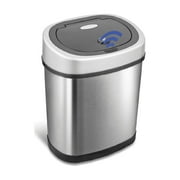 Nine Stars Automatic Bathroom Trash Can, 3.2 Gallon Motion Sensor Garbage Bin with Soft Close Lid, Stainless Steel