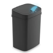 Nine Stars Automatic Bathroom Trash Can, 3.2 Gallon Plastic Motion Sensor Garbage Bin with Soft Close Lid, Black