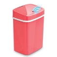 thumbnail image 1 of Nine Stars Automatic Bathroom Trash Can, 3.2 Gallon Plastic Motion Sensor Garbage Bin with Soft Close Lid, Rose, 1 of 7