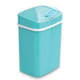 thumbnail image 1 of Nine Stars Automatic Bathroom Trash Can, 3.2 Gallon Plastic Motion Sensor Garbage Bin with Soft Close Lid, Teal, 1 of 7