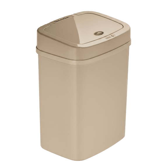 Nine Stars 3-Gallon Motion Sensor Automatic Bathroom Trash Can, Plastic, Almond Biscuit