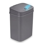 Nine Stars Automatic Bathroom Trash Can, 3.2 Gallon Plastic, Motion Sensor Waste Bin with Soft Close Lid, Soothing Grey