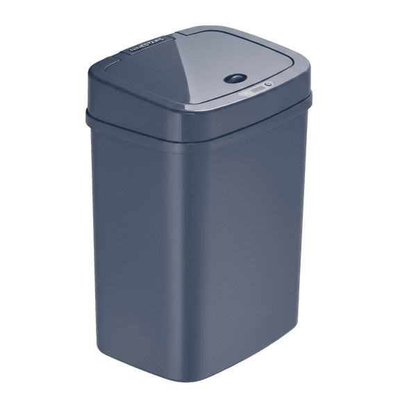 Nine Stars 3-Gallon Motion Sensor Automatic Bathroom Trash Can, Plastic, Washed Indigo