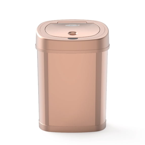 Nine Stars Automatic Bathroom Trash Can, 4 Gallon Stainless Steel, Motion Sensor Hands-Free Soft-Close Lid Garbage Bin, Gold