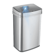 Nine Stars Automatic Kitchen Trash Can, 13-Gallon Stainless Steel, Odor Eliminating, Motion Sensor, Soft Close Lid Garbage Bin, Silver