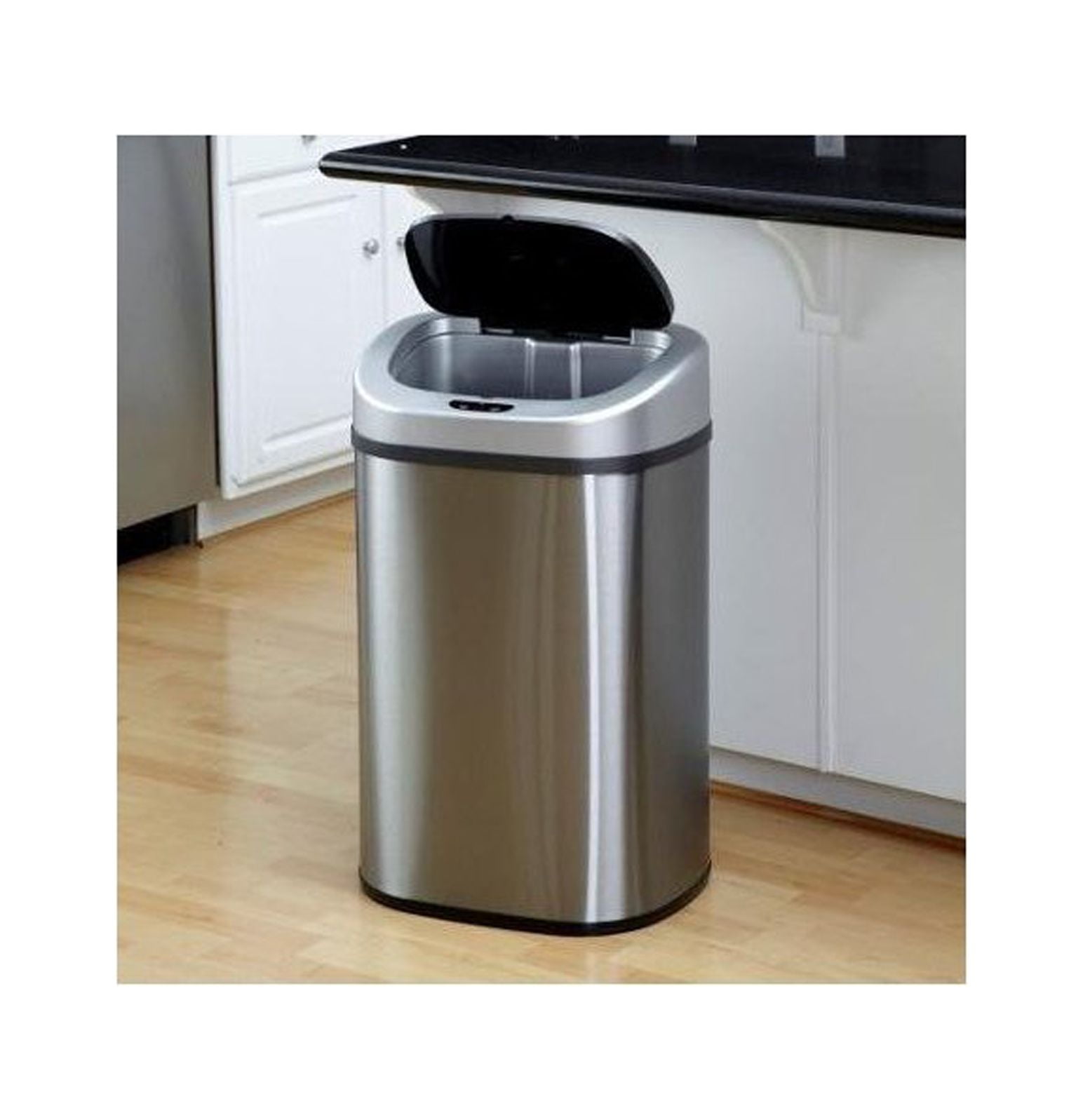 Nine Stars DZT-50-9BK Stainless Steel Motion Sensor Trash Can, 13.2 gallon, Black by Ninestars 並行輸入品 NINESTARS CB-DZT-50-9⁄8-1 Automatic Touchless Infrared Motion User