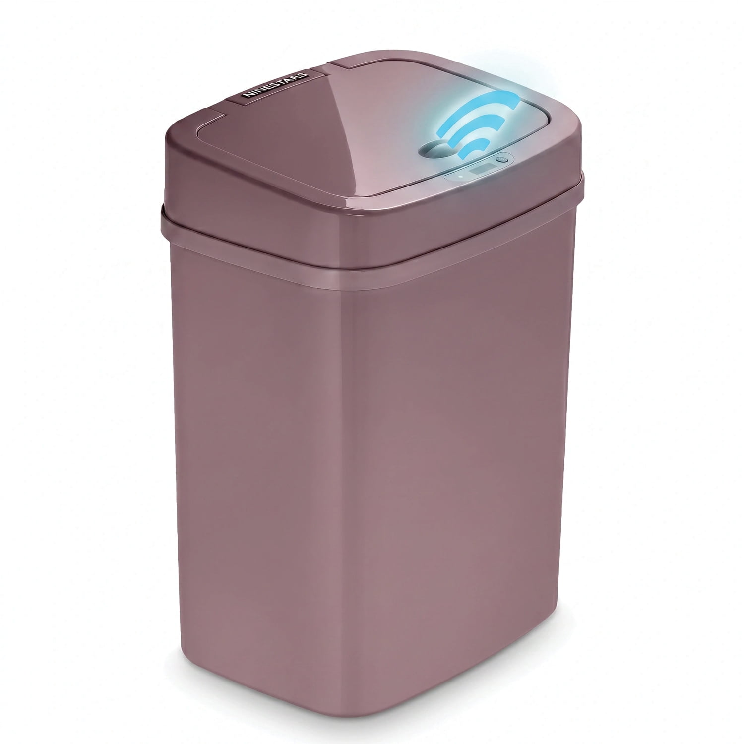 Nine Stars Automatic Bathroom Trash Can, 3.2 Gallon Plastic, Motion Sensor Waste Bin with Soft Close Lid, Hazy Purple