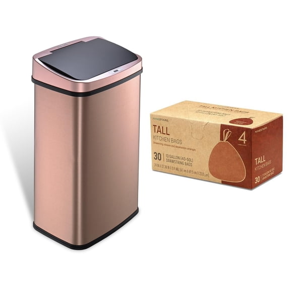 Nine Stars Motion Sensor Kitchen Trash Can + Trash Bags
