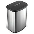 thumbnail image 1 of Nine Stars Automatic Bathroom Trash Can, 2 Gallon Stainless Steel, Motion Sensor Garbage Bin with Soft Close Lid, Silver, 1 of 11