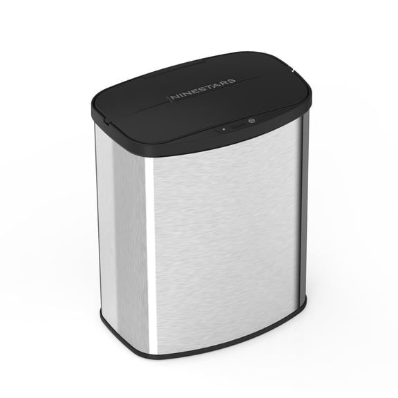Ninestars Automatic Trash Can, 2 Gallon Stainless Steel, Motion Sensor, soft close waste bin, Silver