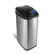 Nine Stars Automatic Kitchen Trash Can, 13.2 Gallon Stainless Steel, Motion Sensor Garbage Bin with Soft Close Lid, Silver