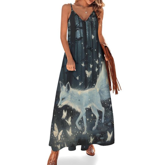 Nine Tailed Fox Chasing Butterfly Sleeveless Dress Woman Fashion Long Dresses Women's Summer Suit Dress Summer 2025 Women