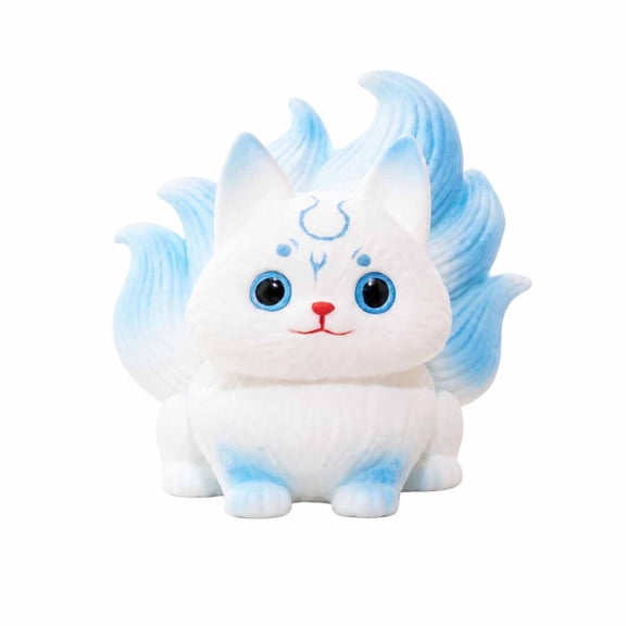 Nine-Tailed Fox Squishy Toy Cute Cartoon Stress Ball Slow Rising Squeeze Fidget for Kids Adults Glitter Squishy Travel Portable Stocking Stuffer Party Favor Fun